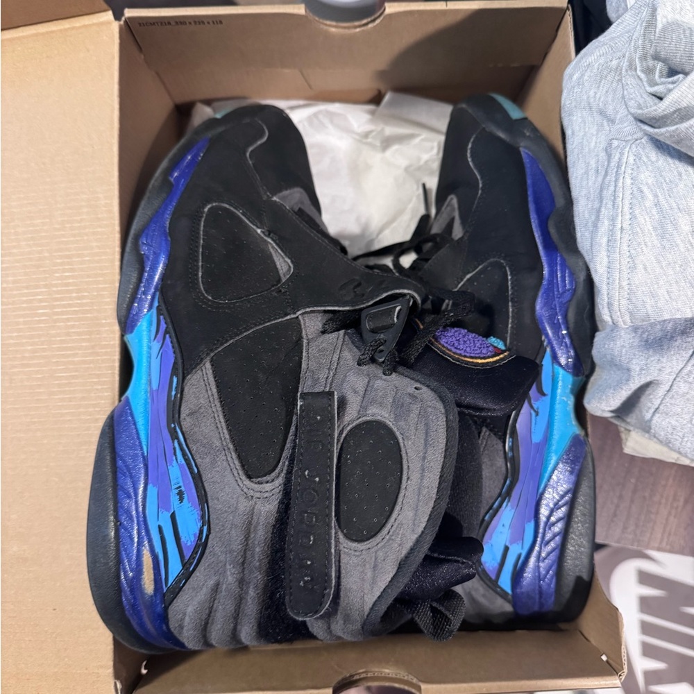 Jordan Athletic Shoes Black and Blue